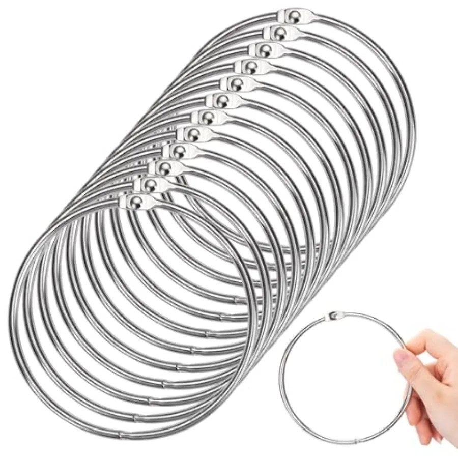 4 Inch 12 Pack Jumbo Binder Rings, Extra Large Loose Leaf Book Ring with Metal Nickel Plated for Index Cards, Keychain, School,
4 Inch 12 Pack Jumbo Binder Rings, Extra Large Loose Leaf Book Ring with Metal Nickel Plated for Index Cards, Keychain, School,