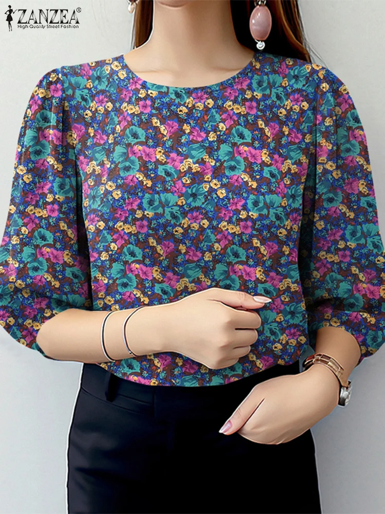 Bohemain Printed Shirts 2025 Summer Women 3/4 Sleeve Holiday Blouse ZANZEA Stylish Work Blusas Casual O Neck Beach Tunic Tops
Bohemain Printed Shirts 2025 Summer Women 3/4 Sleeve Holiday Blouse ZANZEA Stylish Work Blusas Casual O Neck Beach Tunic Tops