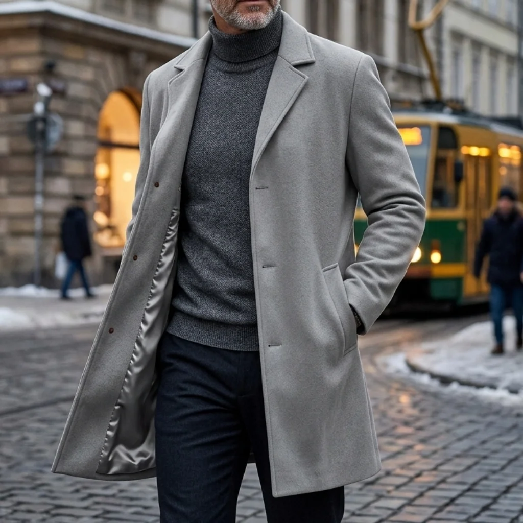Winter Men's Casual Suit Street Comfortable Blended Coat Single-button Business Casual Long Jacket Men's Coat
Winter Men's Casual Suit Street Comfortable Blended Coat Single-button Business Casual Long Jacket Men's Coat