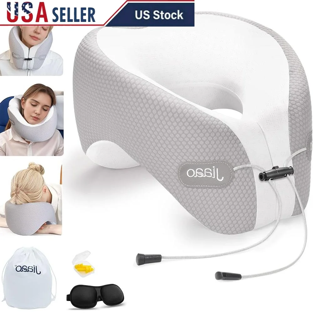 Travel Neck Pillow Memory Foam Airplane Pillow with 3D Eye Masks Earplugs Adjustable Comfort Portable Travel Essentials
Travel Neck Pillow Memory Foam Airplane Pillow with 3D Eye Masks Earplugs Adjustable Comfort Portable Travel Essentials