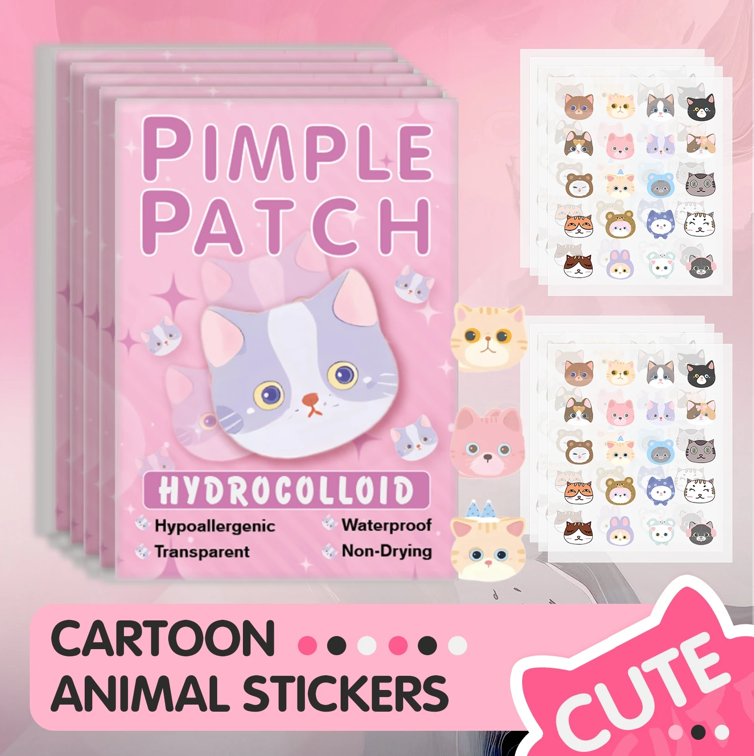 600Pcs Cartoon Cat Acne Patches, Invisible Concealer Pimple Spot Stickers, Ultra Thin & Breathable Facial Acne Cover Patches
600Pcs Cartoon Cat Acne Patches, Invisible Concealer Pimple Spot Stickers, Ultra Thin & Breathable Facial Acne Cover Patches