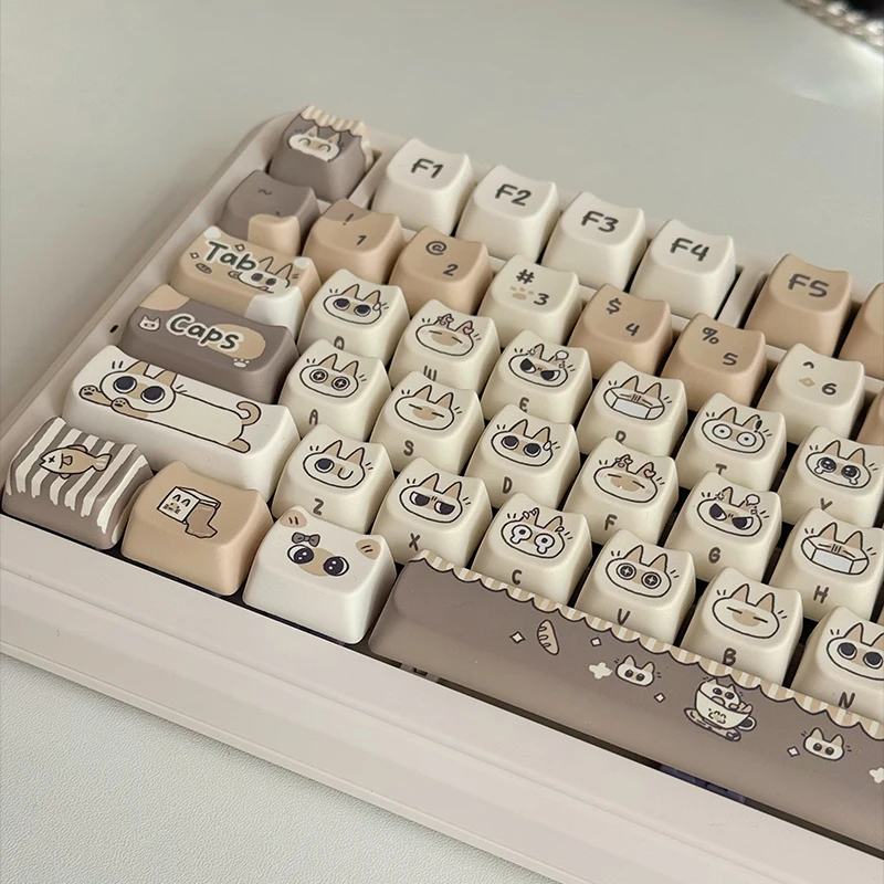 Siamese Cat Bean Paste Keycap Set PBT MAO Profile Cute Meow Cat Ear Custom Keycaps for Mechanical Keyboard Accessories 130Keys
Siamese Cat Bean Paste Keycap Set PBT MAO Profile Cute Meow Cat Ear Custom Keycaps for Mechanical Keyboard Accessories 130Keys