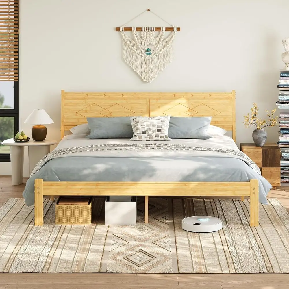 14 Inch Queen Bamboo Platform Bed with Metal Slats, No Box Spring Needed, Easy Assembly, Noise-Free
14 Inch Queen Bamboo Platform Bed with Metal Slats, No Box Spring Needed, Easy Assembly, Noise-Free
