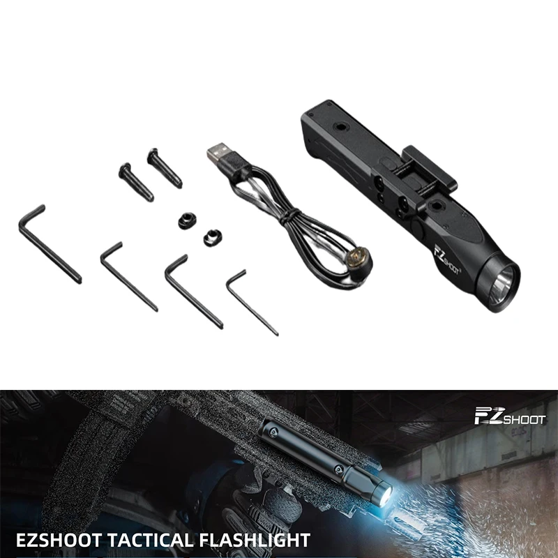 EZshoot Compact Flashlight 1700 Lumens LED Light for M-Rail and Picatinny Rail Magnetic Rechargeable with Strobe Mode for Huntin
EZshoot Compact Flashlight 1700 Lumens LED Light for M-Rail and Picatinny Rail Magnetic Rechargeable with Strobe Mode for Huntin