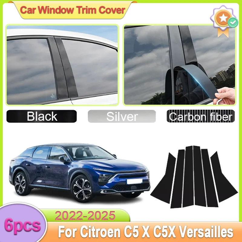 For Citroen C5 X C5X Versailles 2022-2025 2024 6pcs Car Window Trim Cover Pillar B C Column Door Decal Sticker Auto Accessories
For Citroen C5 X C5X Versailles 2022-2025 2024 6pcs Car Window Trim Cover Pillar B C Column Door Decal Sticker Auto Accessories