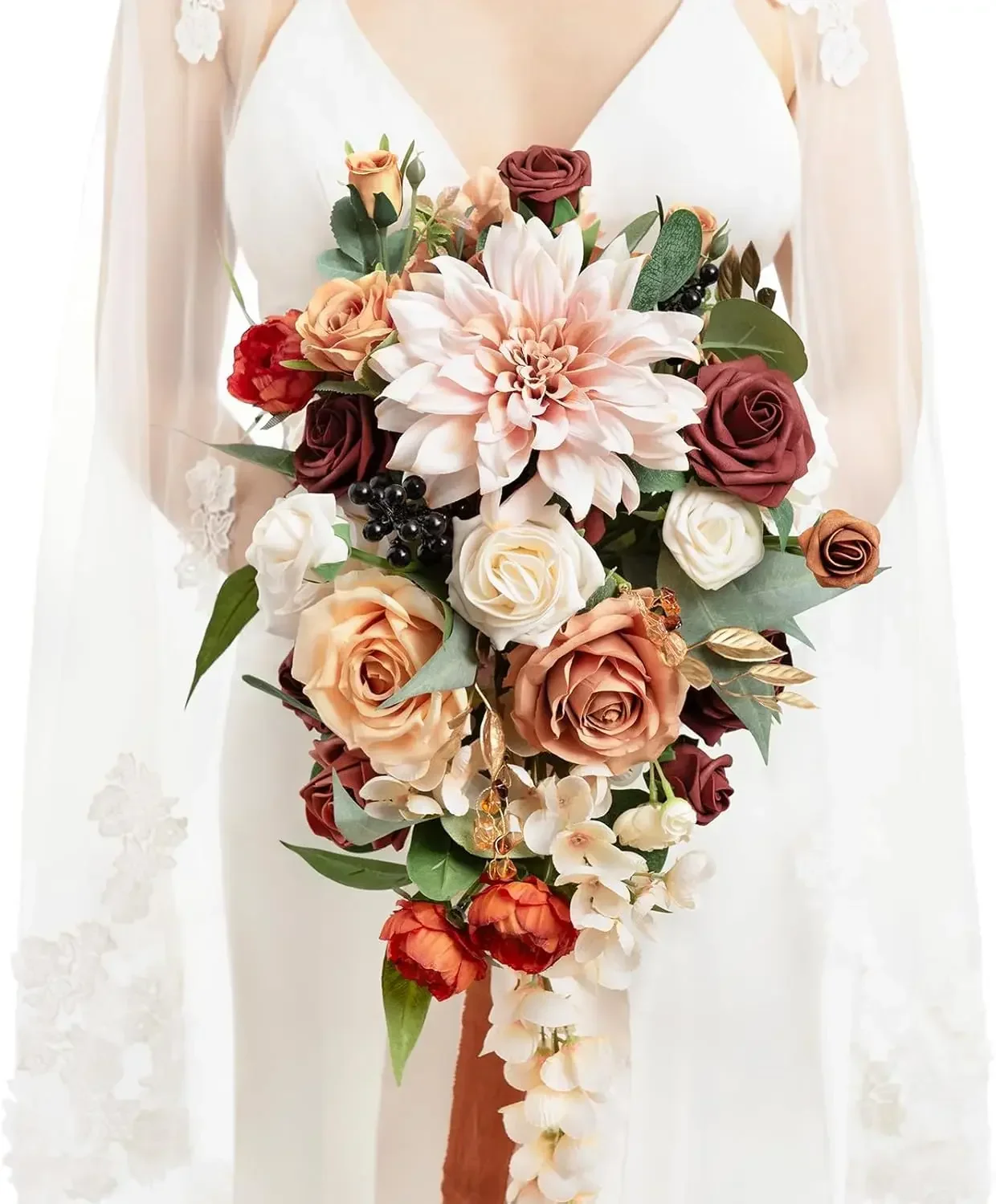 Terracotta Bridal Bouquet Cascading, Orange Wedding Bouquets , 13 Inch Bride Bouquets for Wedding Artificial Flowers Bouquets
Terracotta Bridal Bouquet Cascading, Orange Wedding Bouquets , 13 Inch Bride Bouquets for Wedding Artificial Flowers Bouquets