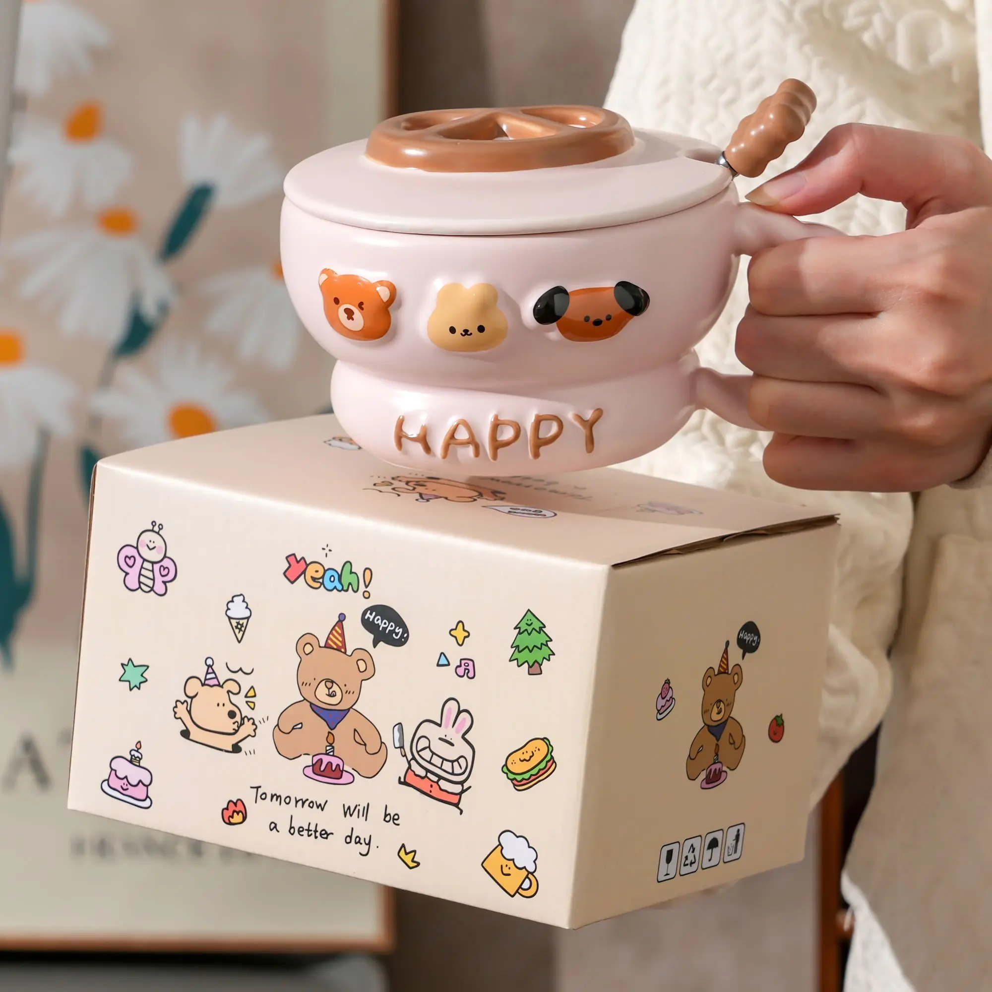 Cute Cookies with Lid Cup,Personalized Mug,Ceramic Water Cup,Household Girl Birthday Gift,Couple Christmas Gift Drinkware
Cute Cookies with Lid Cup,Personalized Mug,Ceramic Water Cup,Household Girl Birthday Gift,Couple Christmas Gift Drinkware