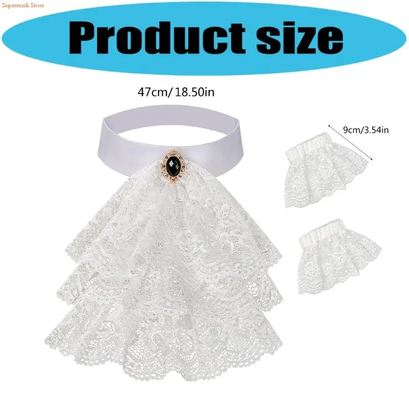 Q5WE Victorian Floral Lace Detachable Collar and Cuffs Costume for Fashion Layering Seasonal Solution Easy to Maintain
Q5WE Victorian Floral Lace Detachable Collar and Cuffs Costume for Fashion Layering Seasonal Solution Easy to Maintain