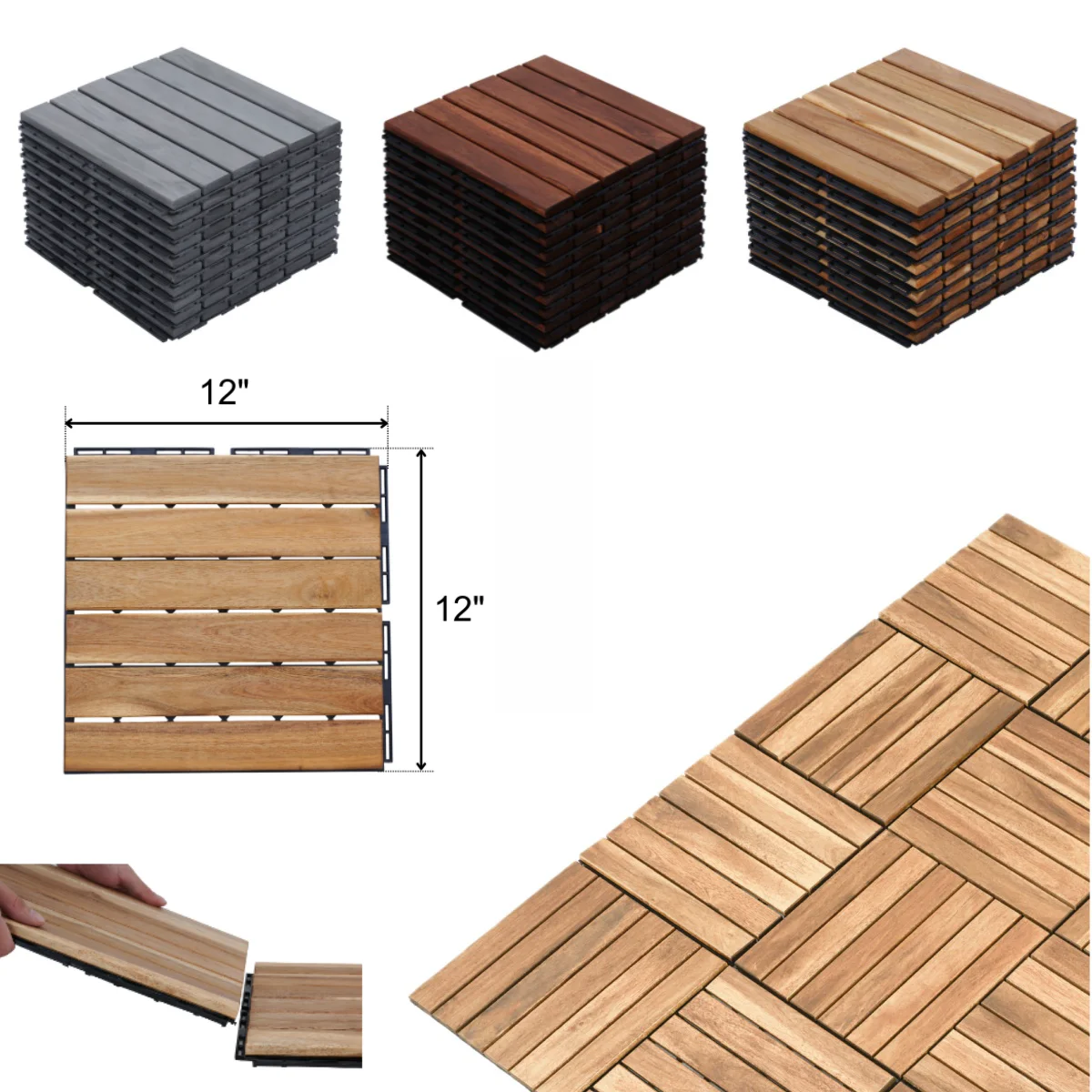 10/20/30pcs Solid Acacia Wood Deck Tiles | Checker Pattern Waterproof & Flooring | All-Weather Drainable Tiles for Garden, Garag
10/20/30pcs Solid Acacia Wood Deck Tiles | Checker Pattern Waterproof & Flooring | All-Weather Drainable Tiles for Garden, Garag