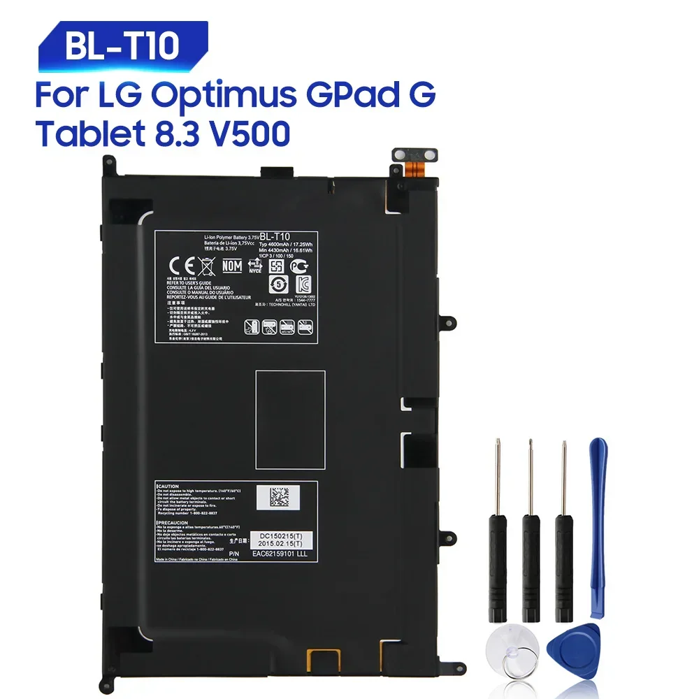 Новая сменная батарея BL-T10 для LG GPAD G PAD 8,3 G Tablet 8,3 V500 VK810 BL-T10, перезаряжаемые батареи премиум-класса 4460 мАч
Новая сменная батарея BL-T10 для LG GPAD G PAD 8,3 G Tablet 8,3 V500 VK810 BL-T10, перезаряжаемые батареи премиум-класса 4460 мАч