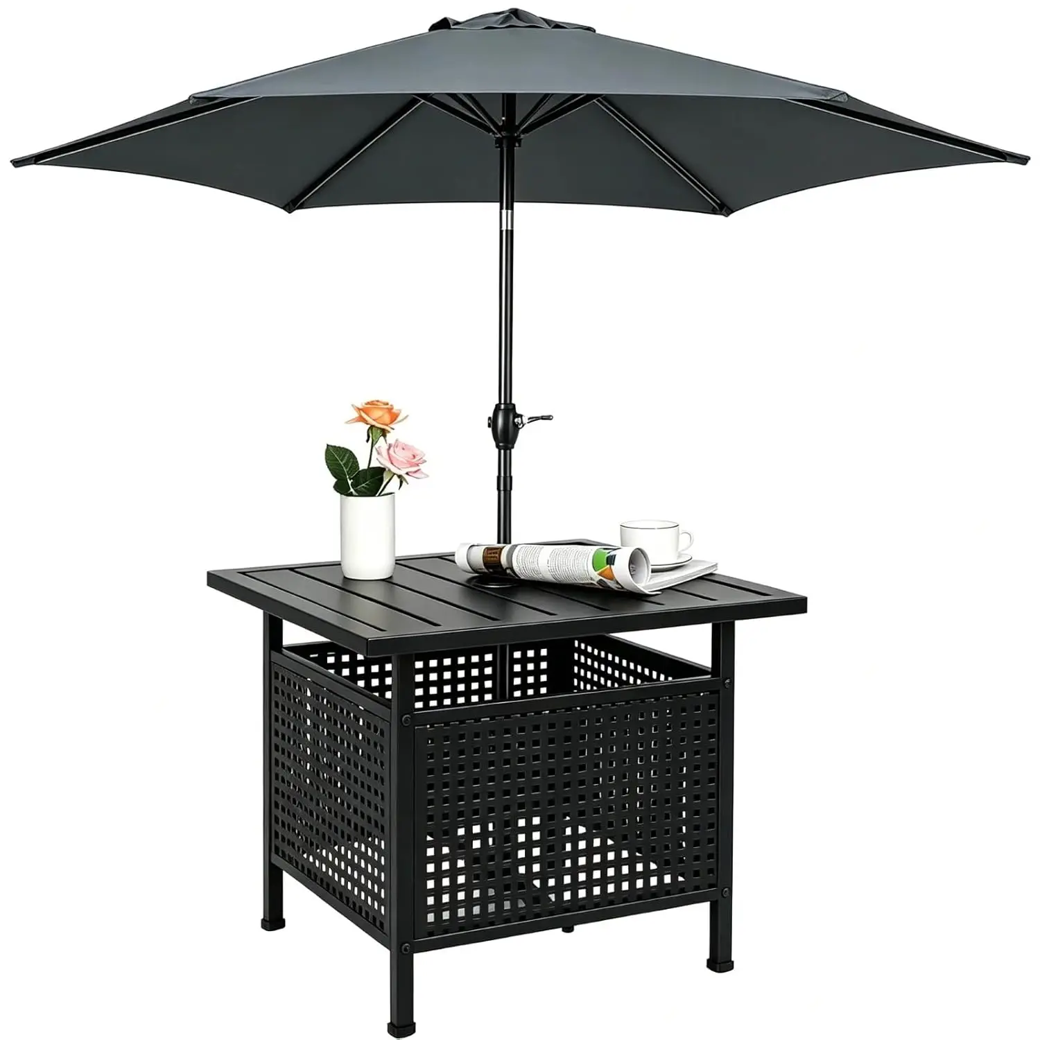 Outdoor Side Table with 7.5ft Patio Umbrella, Small Patio Table with 1.57" Umbrella Hole, Adjustable Height & Angle, Customized
Outdoor Side Table with 7.5ft Patio Umbrella, Small Patio Table with 1.57" Umbrella Hole, Adjustable Height & Angle, Customized