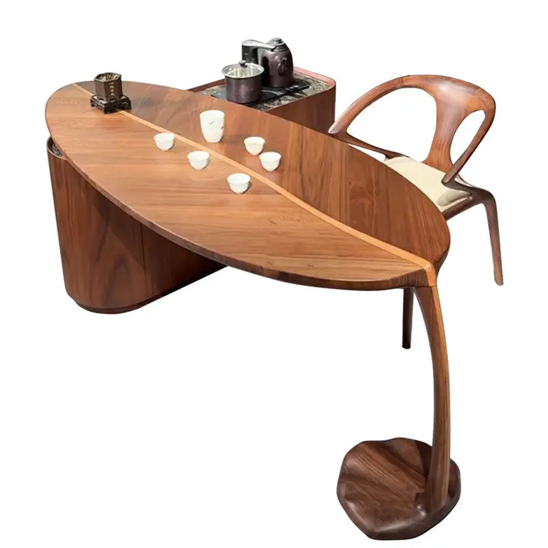 North American black walnut tea table and chair combination solid wood tea table modern simple light luxury leaf tea table
North American black walnut tea table and chair combination solid wood tea table modern simple light luxury leaf tea table