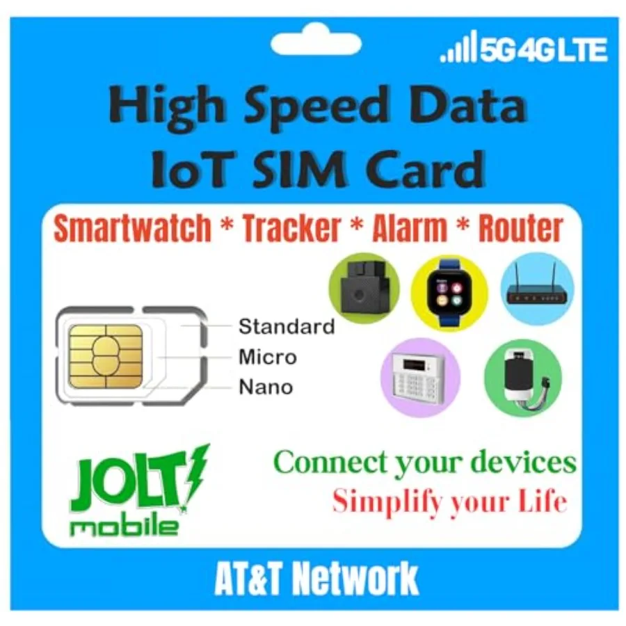SIM Card Starter Kit for SmartWatch GPS Trackers, Routers, Security Alarm System and Other IoT Devices Text 5G 4G LTE Data 3 in
SIM Card Starter Kit for SmartWatch GPS Trackers, Routers, Security Alarm System and Other IoT Devices Text 5G 4G LTE Data 3 in