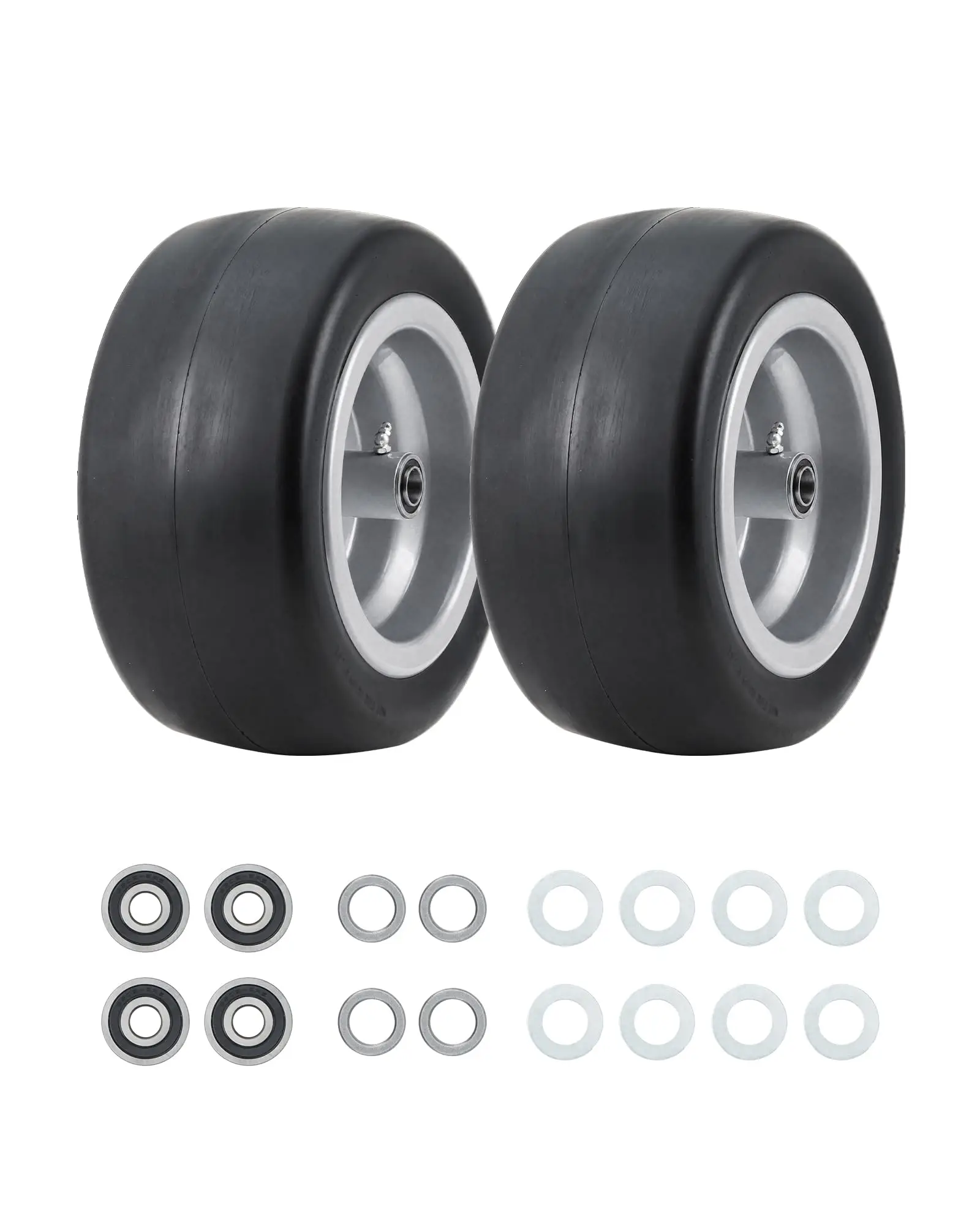 2 Pack Flat Free Zero Turn Mower Front Tires, Solid Lawn Mower Wheels With 1/2 5/8 3/4 Bearings, Multi Size Hub Fit
2 Pack Flat Free Zero Turn Mower Front Tires, Solid Lawn Mower Wheels With 1/2 5/8 3/4 Bearings, Multi Size Hub Fit