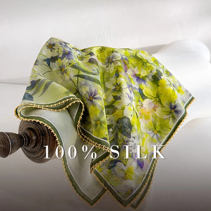 100% Silk women's scarf Korean fashion yellow floral print handkerchiefs luxury brands square scarf silk women accessories
100% Silk women's scarf Korean fashion yellow floral print handkerchiefs luxury brands square scarf silk women accessories