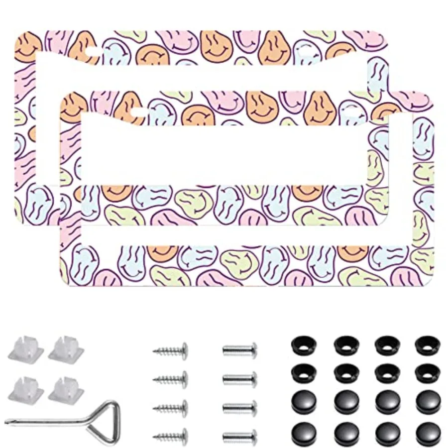 2Pcs Funny Smile License Plate Frames Cover Holders Stainless Steel Funny Smiley License Plate Cover with Screw Caps Cover and
2Pcs Funny Smile License Plate Frames Cover Holders Stainless Steel Funny Smiley License Plate Cover with Screw Caps Cover and