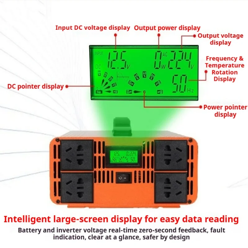 Pure Sine Wave Inverter 1.3/1.8/2.2/2.7/3.3/5kW 12V-72V High Power Portable Handheld Car Inverters with LCD Digital Display
Pure Sine Wave Inverter 1.3/1.8/2.2/2.7/3.3/5kW 12V-72V High Power Portable Handheld Car Inverters with LCD Digital Display