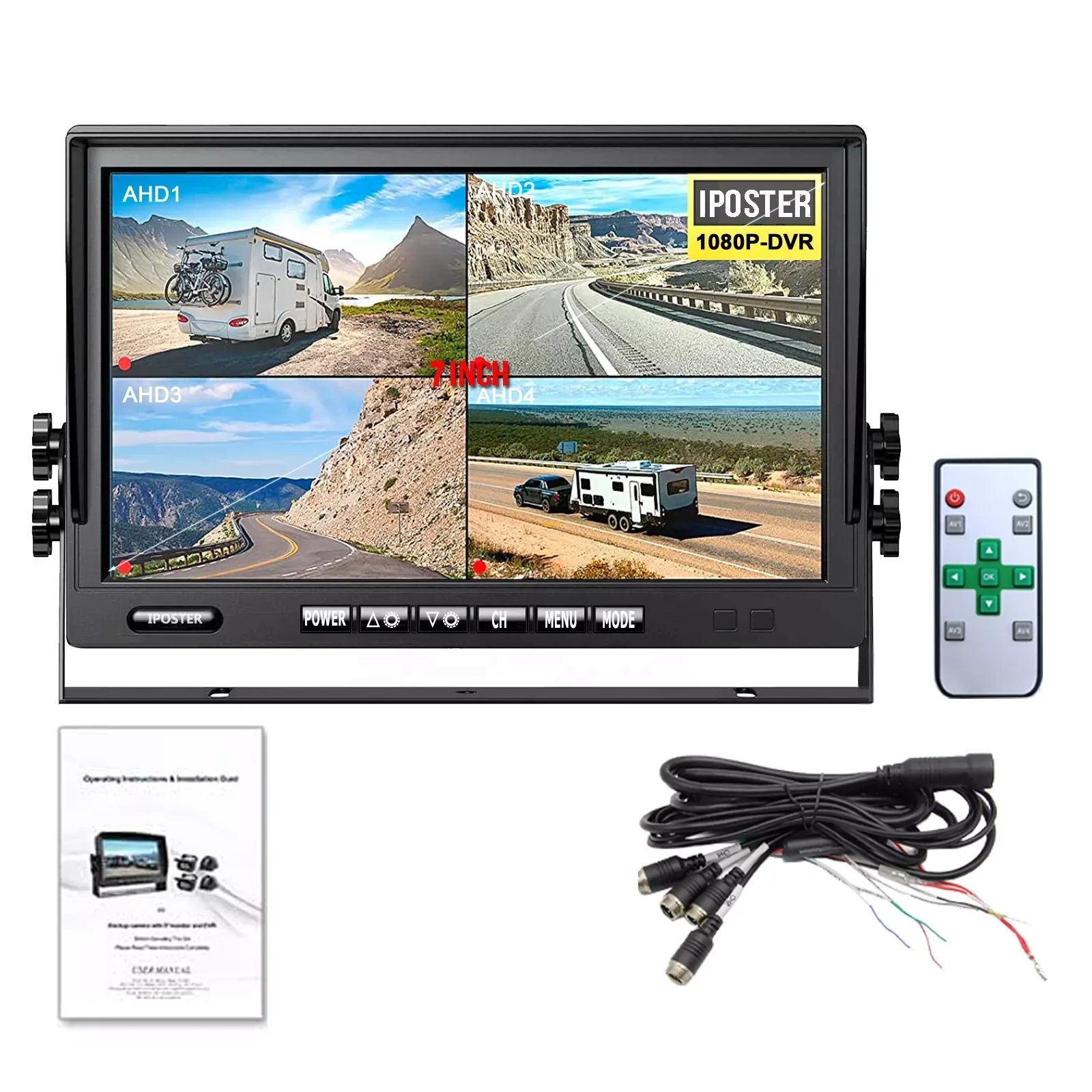 IPoster 7inch Quad Monitor DVR SD Recorder Loop Recording USB MP5 4ch Video 12-36v Caravan
IPoster 7inch Quad Monitor DVR SD Recorder Loop Recording USB MP5 4ch Video 12-36v Caravan