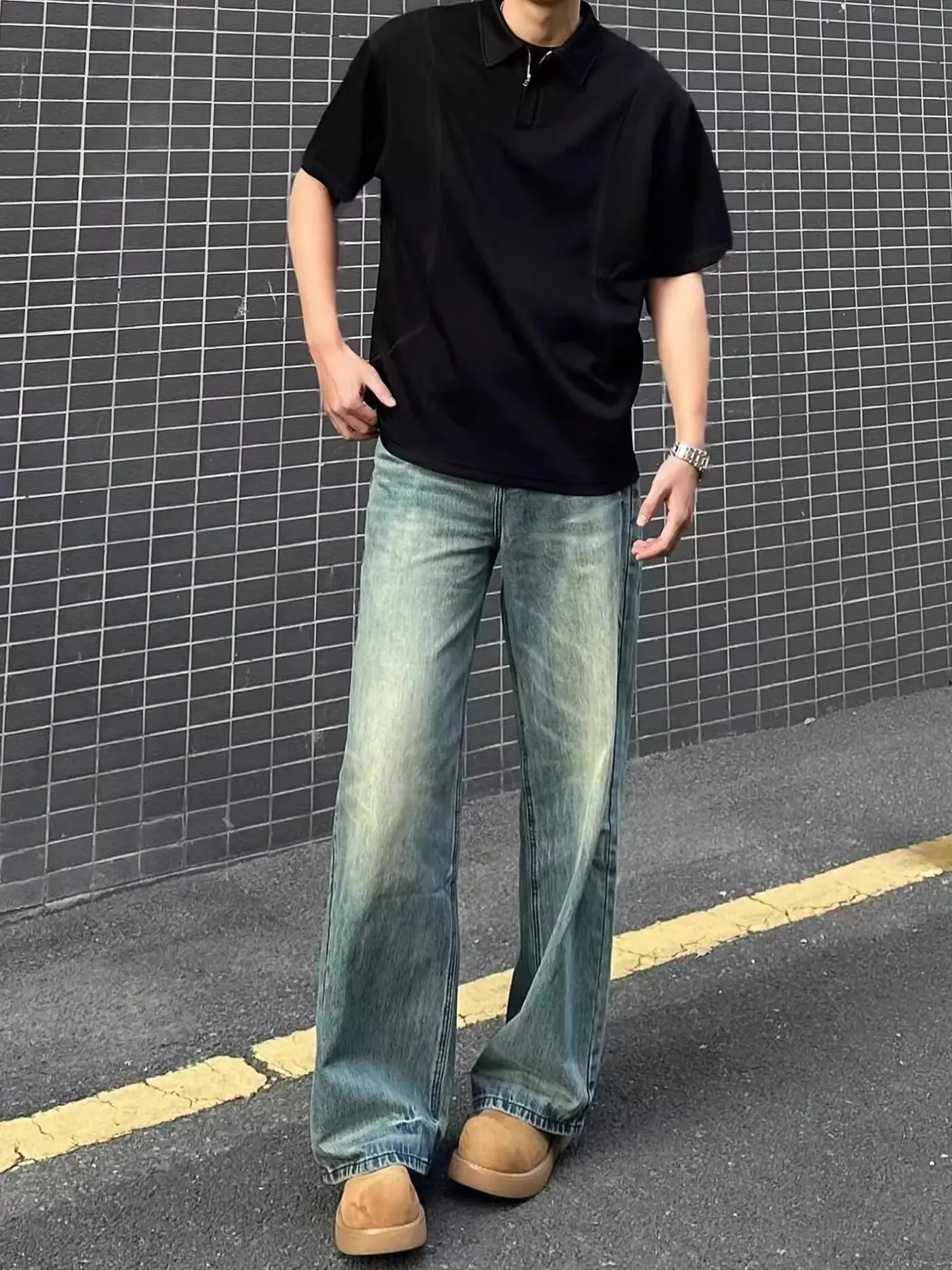 Retro American Washed Men's Jeans Casual Loose Straight Leg Long Pants Versatile Classic Style Breathable Winter Wear
Retro American Washed Men's Jeans Casual Loose Straight Leg Long Pants Versatile Classic Style Breathable Winter Wear