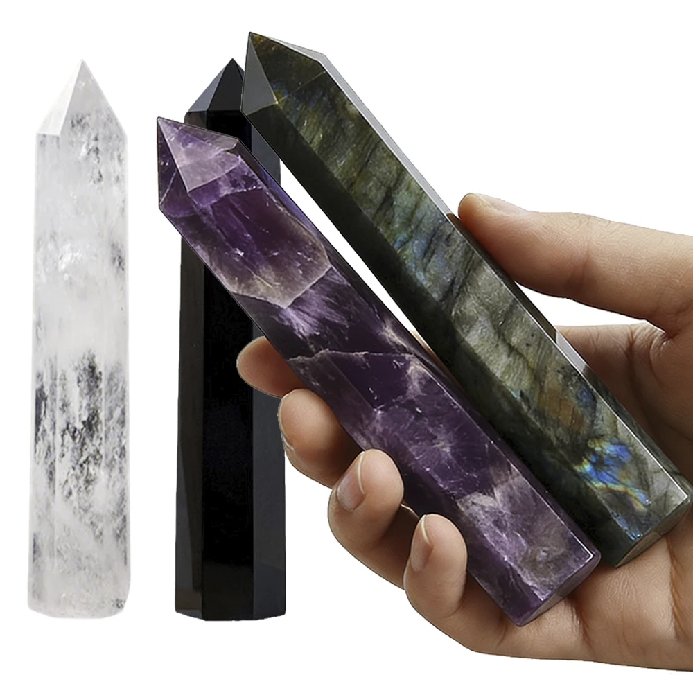 15cm Natural Amethyst Single Pointed Hexagonal Prism Crystal Wand Big Size Lapis Lazuili Tower Home Decoration Labradorite Craft
15cm Natural Amethyst Single Pointed Hexagonal Prism Crystal Wand Big Size Lapis Lazuili Tower Home Decoration Labradorite Craft