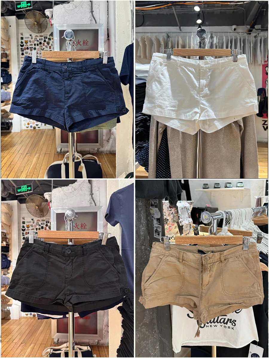Однотонные короткие шорты-карго с задним карманом, женские летние прямые короткие брюки с низкой талией, женские винтажные уличные хлопковые брюки Y2k
Однотонные короткие шорты-карго с задним карманом, женские летние прямые короткие брюки с низкой талией, женские винтажные уличные хлопковые брюки Y2k