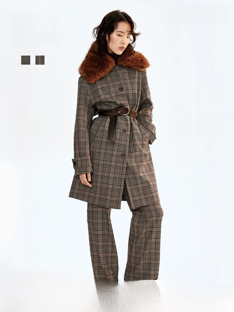 H&M Women's Woolen Coat Winter Ele Long Single Button Plaid Overcoat Classy Faionable Ladies' Outerwear
H&M Women's Woolen Coat Winter Ele Long Single Button Plaid Overcoat Classy Faionable Ladies' Outerwear