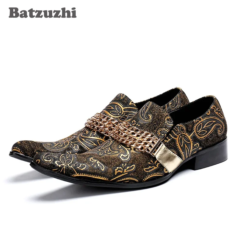 Batzuzhi Fashion Men Dress Shoes Leather Pointed Toe Designer's Luxury Business, Party and Wedding Shoes Men Gold, Big Size US12
Batzuzhi Fashion Men Dress Shoes Leather Pointed Toe Designer's Luxury Business, Party and Wedding Shoes Men Gold, Big Size US12