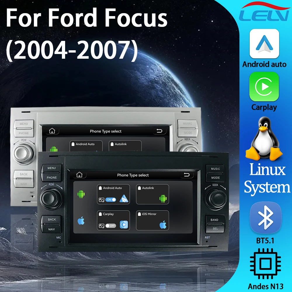 Мультимедийный проигрыватель LELV 7'' на Linux для Ford Focus, Mondeo, S/C-Max, Kuga, Fiesta, Fusion 2004-2007 с Android Auto, CarPlay и GPS
Мультимедийный проигрыватель LELV 7'' на Linux для Ford Focus, Mondeo, S/C-Max, Kuga, Fiesta, Fusion 2004-2007 с Android Auto, CarPlay и GPS