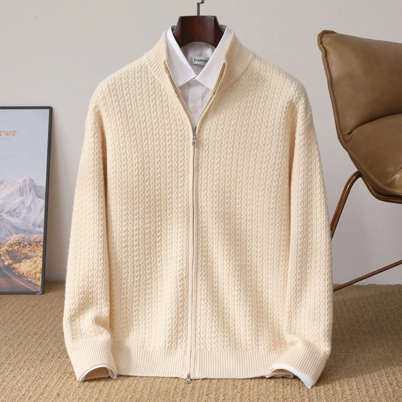 Men's New Autumn And Winter Top 100% Merino Wool Knit Sweater Small Floral Pattern Thickened Plus Size Woolen Jacket Clothing
Men's New Autumn And Winter Top 100% Merino Wool Knit Sweater Small Floral Pattern Thickened Plus Size Woolen Jacket Clothing