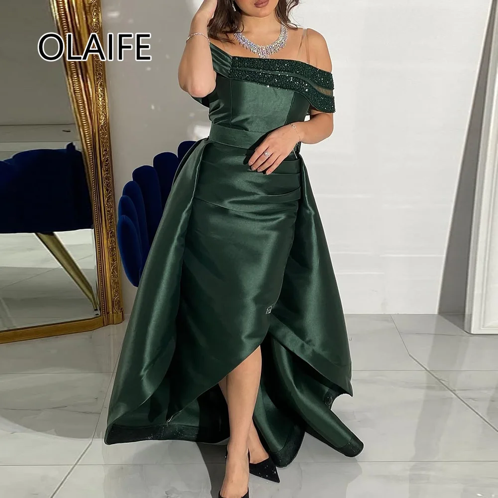 Boat Collar Satin Beaded Sequins Sepecial Occasion Evening Saudi Dress Sheath Arab Tea-Length Evening Briddsmai Gown Customized
Boat Collar Satin Beaded Sequins Sepecial Occasion Evening Saudi Dress Sheath Arab Tea-Length Evening Briddsmai Gown Customized
