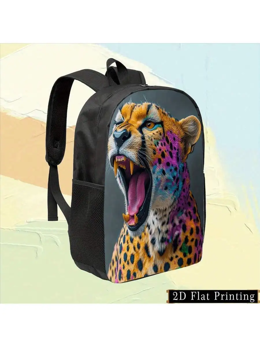 Colorful Cheetah Print Backpack For Adults, Large Capacity Multi Compartment Travel School Bag With Adjustable Straps
Colorful Cheetah Print Backpack For Adults, Large Capacity Multi Compartment Travel School Bag With Adjustable Straps