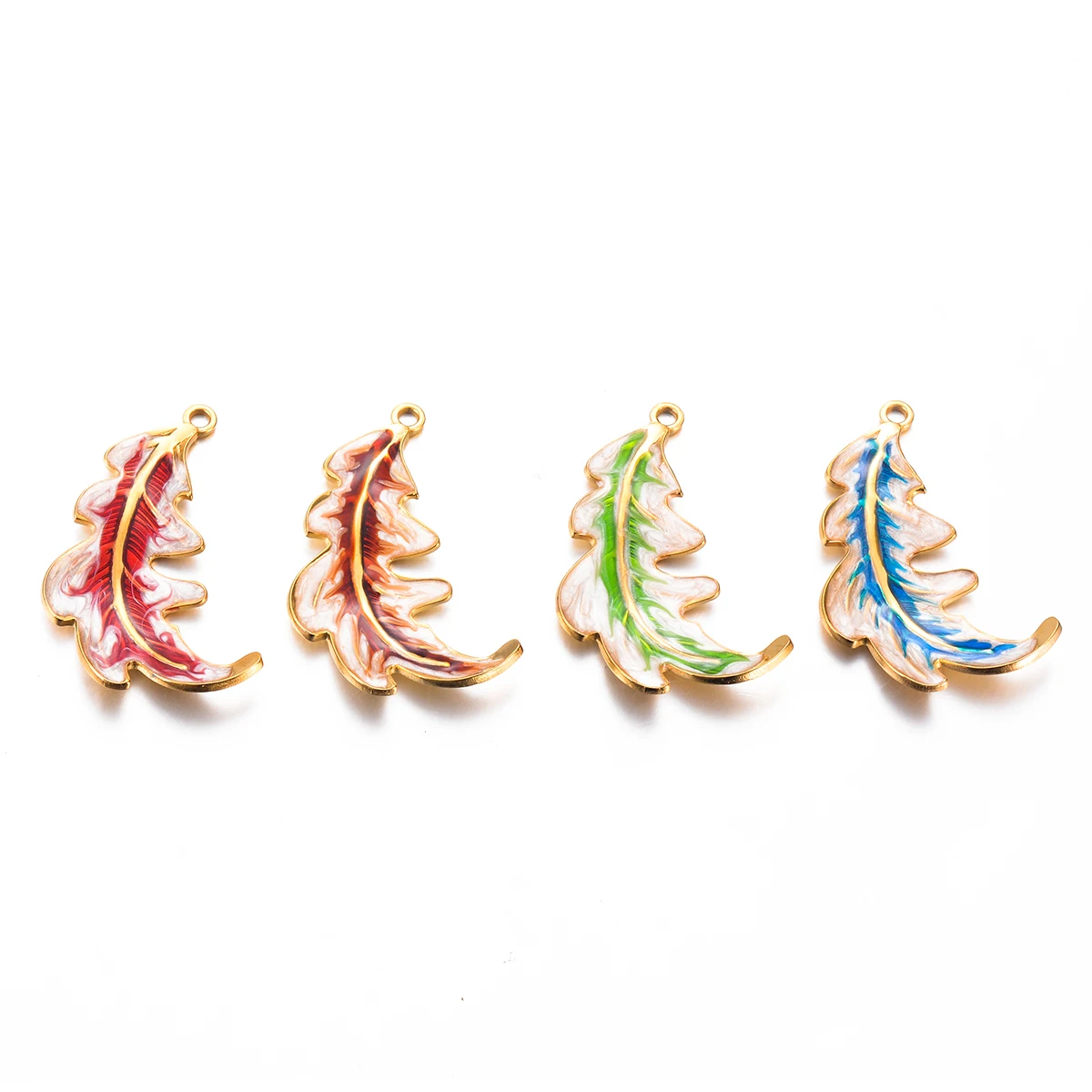 Wholesale 5pcs/lot Feather Charms Stainless Steel Enamel Colorful Animal Pendant For DIY Necklaces Earrings Jewelry Making
Wholesale 5pcs/lot Feather Charms Stainless Steel Enamel Colorful Animal Pendant For DIY Necklaces Earrings Jewelry Making