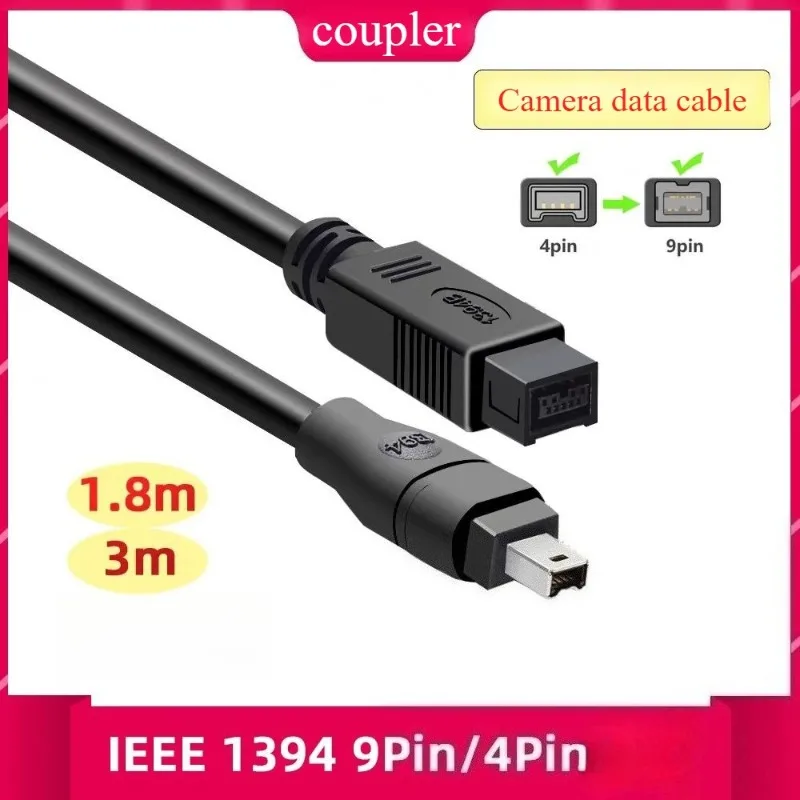 800Mbps FireWire 9 PIN to 4 PIN BETA FireWire 800 - FireWire 400 9-4 9pin to 4 pin connector Cable IEEE 1394B 1.8m 6FT Black
800Mbps FireWire 9 PIN to 4 PIN BETA FireWire 800 - FireWire 400 9-4 9pin to 4 pin connector Cable IEEE 1394B 1.8m 6FT Black