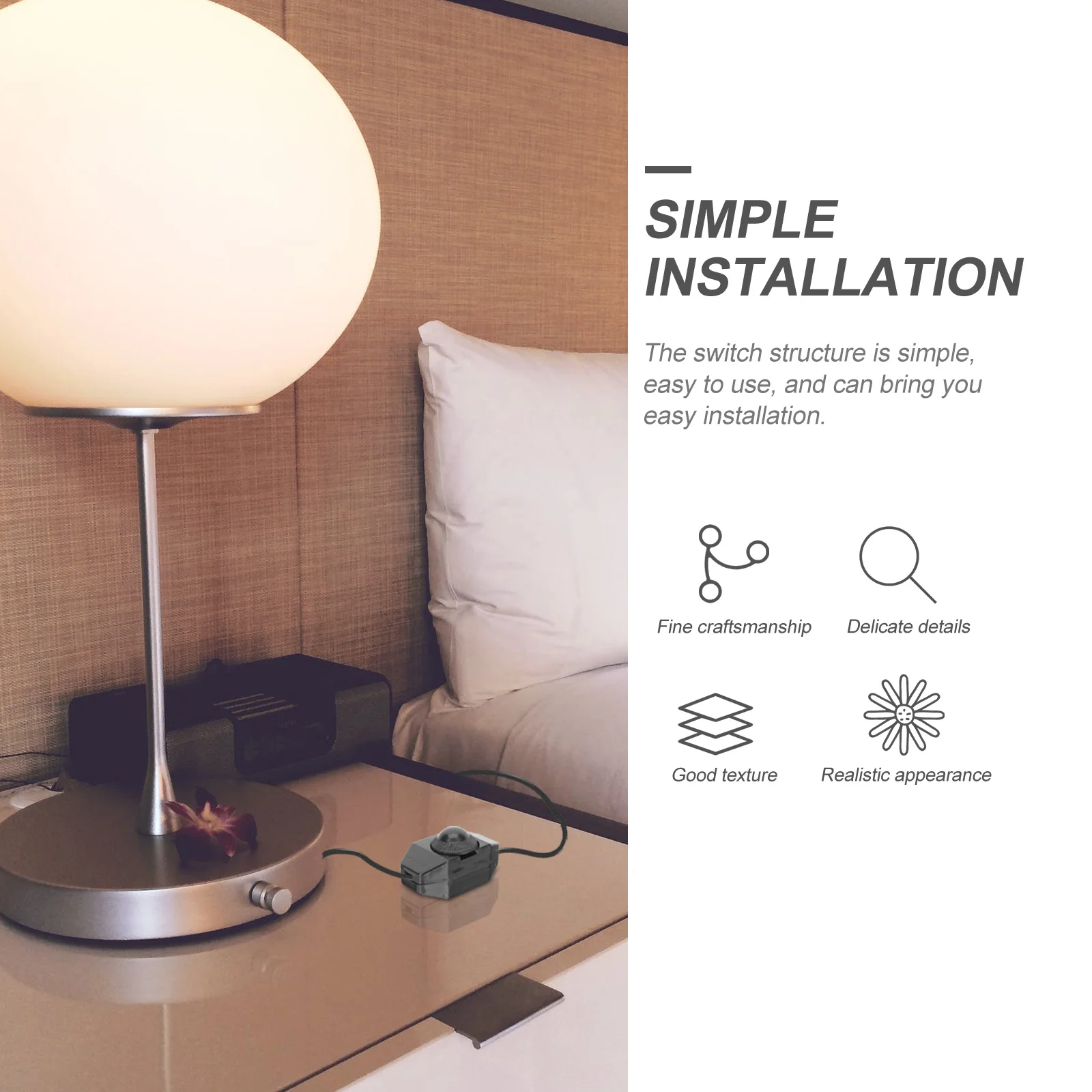 2Pcs Inline Lamp Switch Rotary Knob Replacement Cord Switch for Desk Table Floor Pendant Light Fixtures LED
2Pcs Inline Lamp Switch Rotary Knob Replacement Cord Switch for Desk Table Floor Pendant Light Fixtures LED