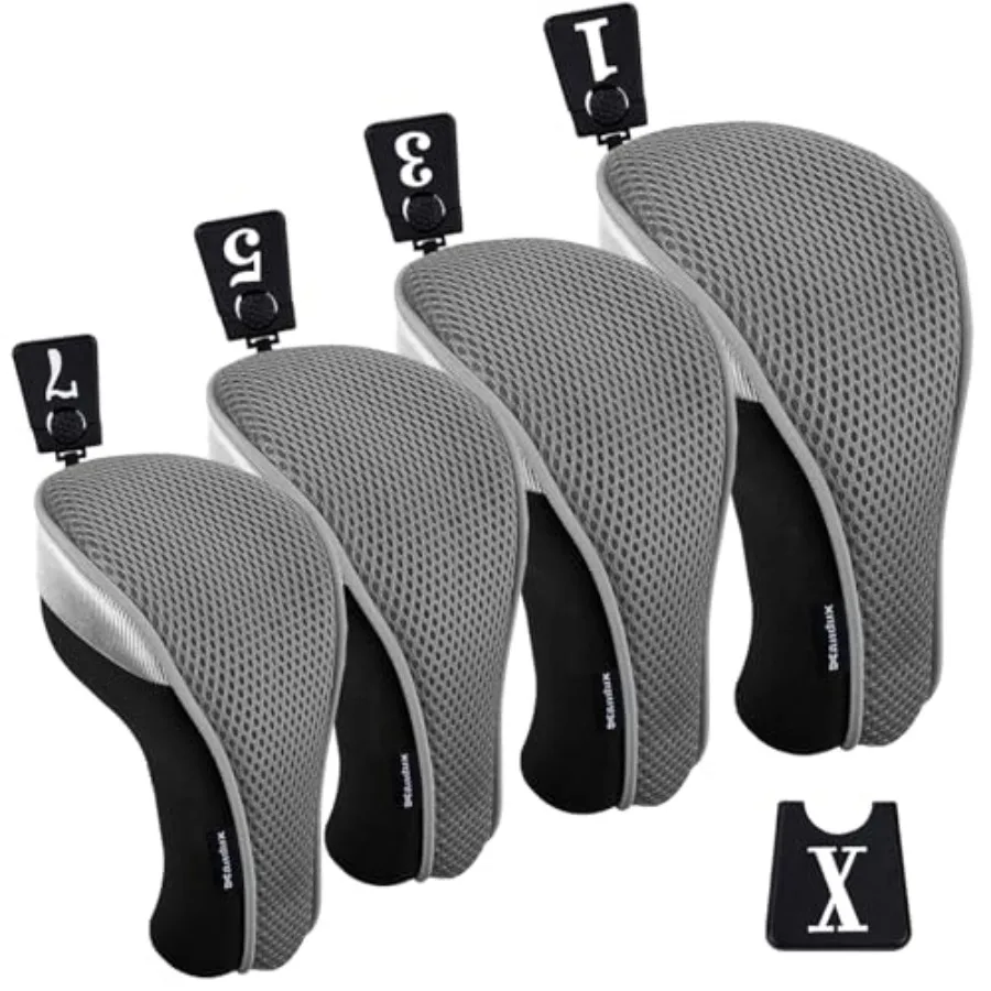 4pcs/Pack Breathable Mesh Golf Driver Fairway Wood Club Head Covers with Interchangeable Number Tags for Easy Identification an
4pcs/Pack Breathable Mesh Golf Driver Fairway Wood Club Head Covers with Interchangeable Number Tags for Easy Identification an