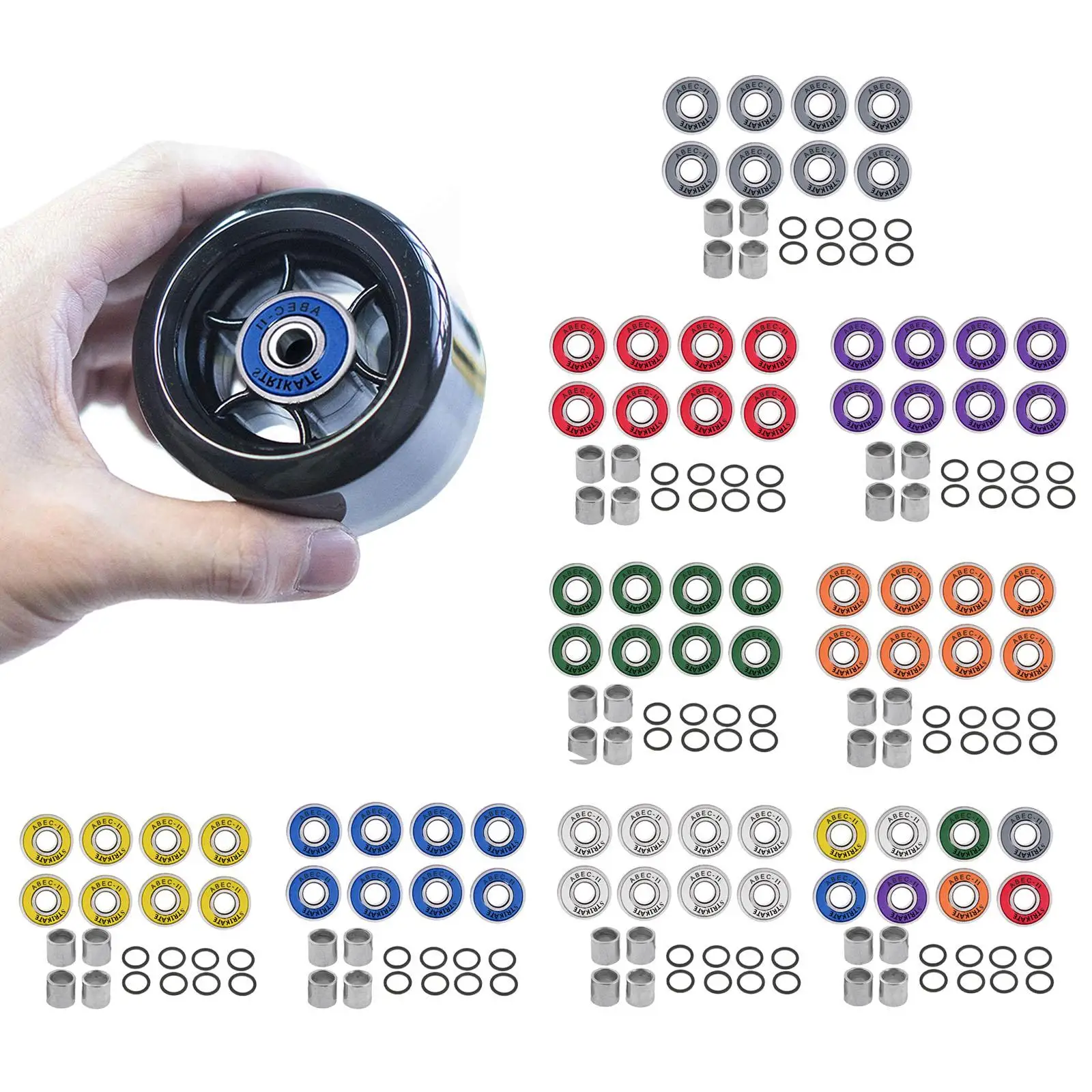 8 Pieces Skateboard Bearing ABEC-11 Roller Bearing Component Double Sealed Carbon Steel Suitable for Longboards Roller S
8 Pieces Skateboard Bearing ABEC-11 Roller Bearing Component Double Sealed Carbon Steel Suitable for Longboards Roller S