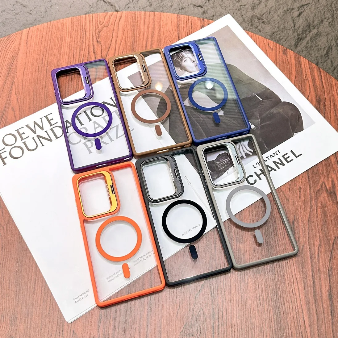 Mobile Phone Lens Holder Case For Samsung S25Ultra S24FE S23Plus S22 Folding Kickstand Clear Magsafe Wireless Charging Cover
Mobile Phone Lens Holder Case For Samsung S25Ultra S24FE S23Plus S22 Folding Kickstand Clear Magsafe Wireless Charging Cover