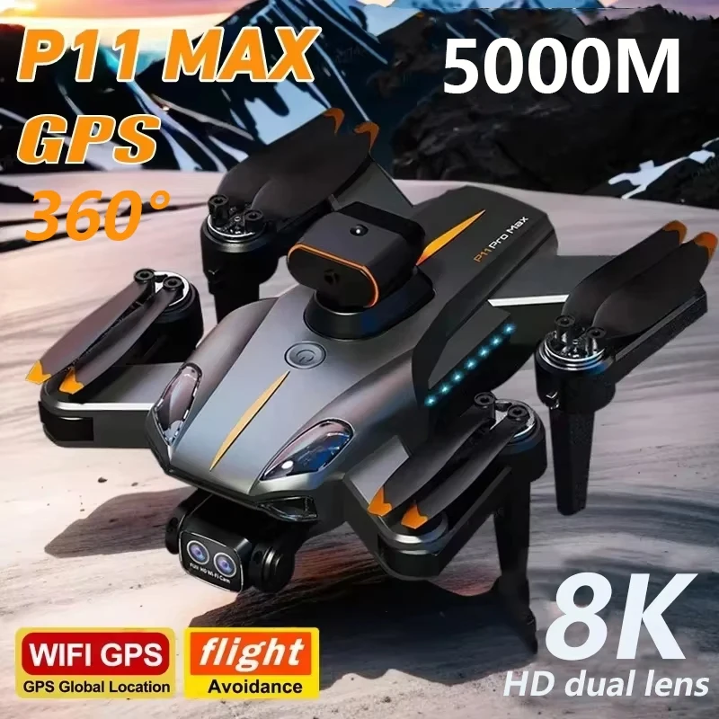 P11 Pro Max Drone 8K 5G GPS Professional HD Aerial Photography Dual-Camera Obstacle Avoidanc Brushless Quadrotor Children Gifts
P11 Pro Max Drone 8K 5G GPS Professional HD Aerial Photography Dual-Camera Obstacle Avoidanc Brushless Quadrotor Children Gifts