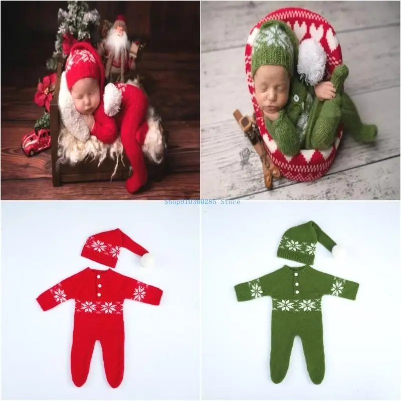 K9FF Newborn Baby Photo Props Christmas Outfits Photography Clothing Santa Mohair Red Hat and Jumpsuit for Infant
K9FF Newborn Baby Photo Props Christmas Outfits Photography Clothing Santa Mohair Red Hat and Jumpsuit for Infant