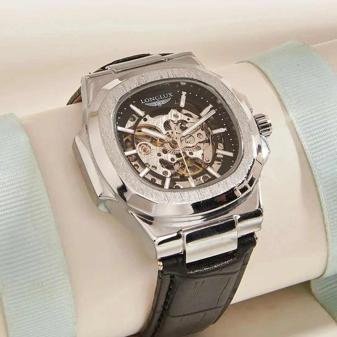 Men's Mechanical Watch, Fully Automatic Skeleton Square Dial, Waterproof Luminous Leather Strap Wristwatch, Business Luxury Niche Men's Watch, Gift for Boyfriend or Husband, High-End Sports Casual Watch, Trendy Versatile Watch for Students, Genuine Mechan
Men's Mechanical Watch, Fully Automatic Skeleton Square Dial, Waterproof Luminous Leather Strap Wristwatch, Business Luxury Niche Men's Watch, Gift for Boyfriend or Husband, High-End Sports Casual Watch, Trendy Versatile Watch for Students, Genuine Mechan