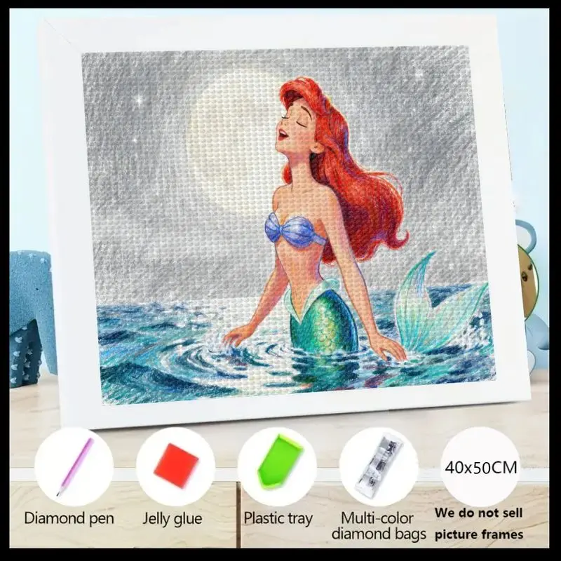 1 шт. 5D DIY полный дрель набор для алмазной живописи, любимая Русалочка, принцесса Ариэль под луной, хрустальный драгоценный камень, мультяшная фантазия Oc
1 шт. 5D DIY полный дрель набор для алмазной живописи, любимая Русалочка, принцесса Ариэль под луной, хрустальный драгоценный камень, мультяшная фантазия Oc