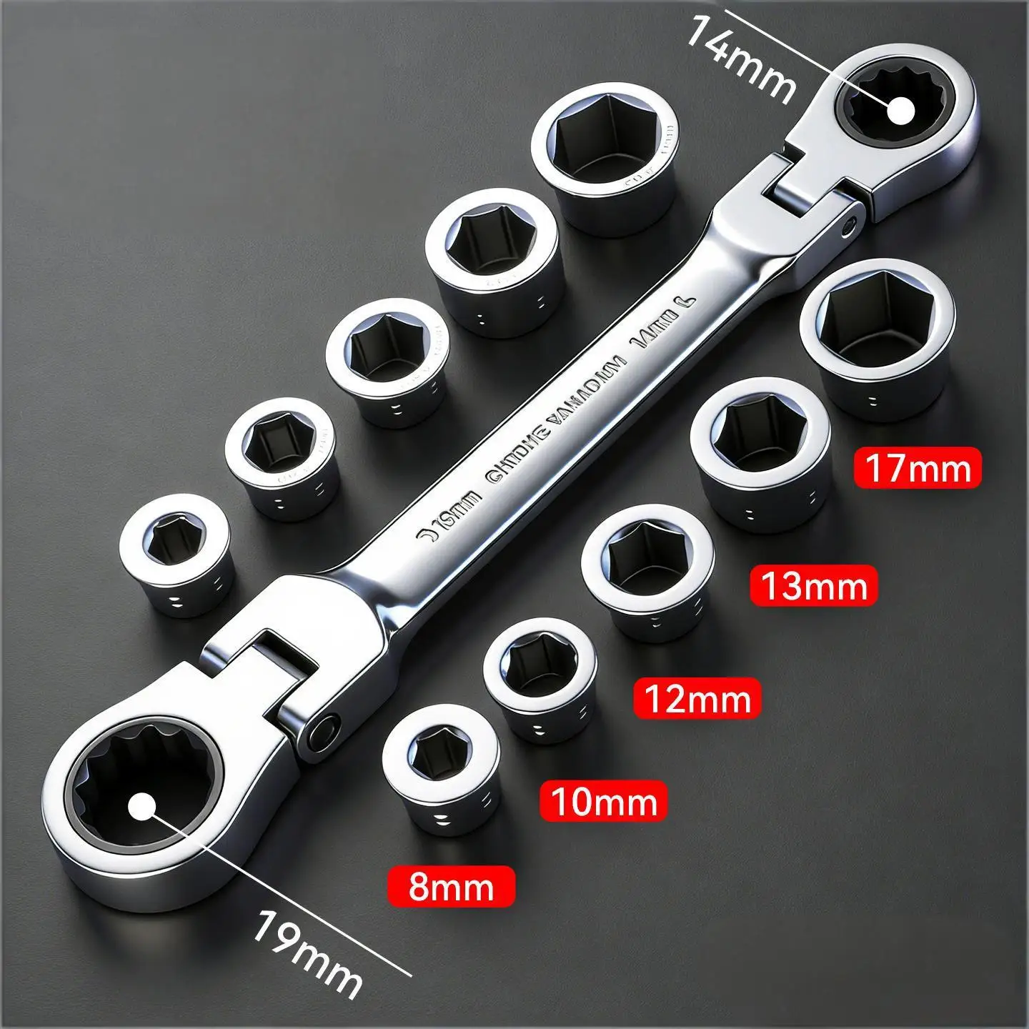 Interchangeable Combination Set Removable Flexible Torque Spanner 7 In 1 Double Head Ratchet Wrench Shaking Spanner Head
Interchangeable Combination Set Removable Flexible Torque Spanner 7 In 1 Double Head Ratchet Wrench Shaking Spanner Head