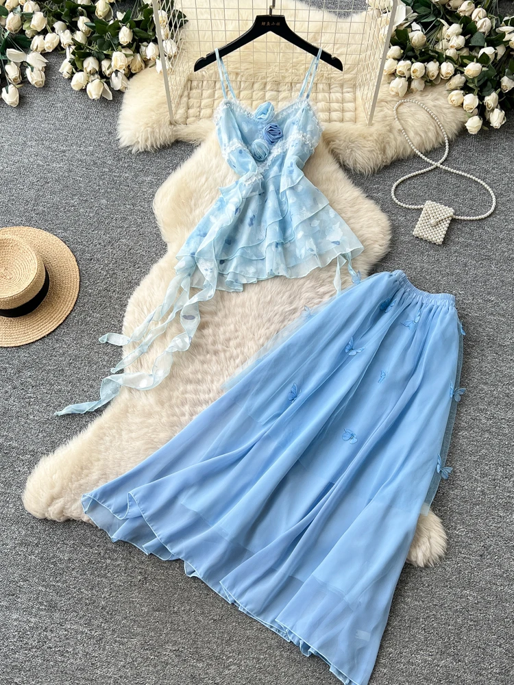 Sweet Summer Vacation Style Embroidered Knot Tube Top Strap Vest High Waist Skirt Two Piece Set Women's Fashion
Sweet Summer Vacation Style Embroidered Knot Tube Top Strap Vest High Waist Skirt Two Piece Set Women's Fashion