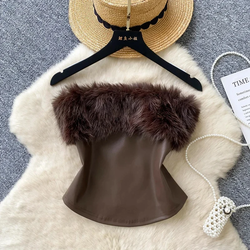 Chic Vintage Spliced sleeveless off shoulder Tank Top Korean Fashion Beach Women Sling Crop Top
Chic Vintage Spliced sleeveless off shoulder Tank Top Korean Fashion Beach Women Sling Crop Top