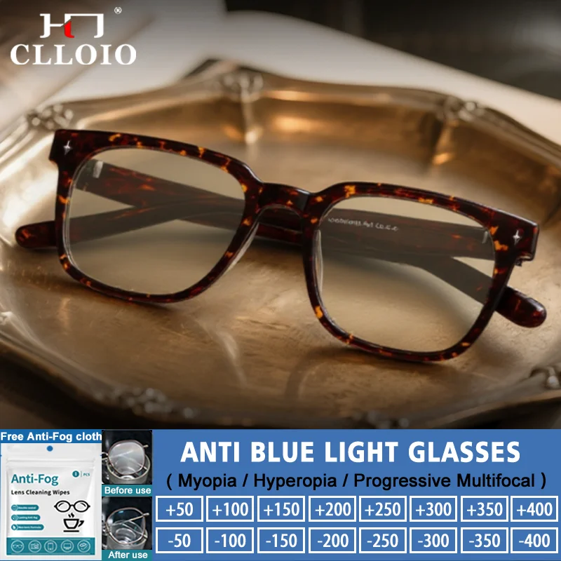 CLLOIO Classic Simple Square Frame Myopia Prescription Eyeglasses Men Blue Light Blocking Progressive Multifocal Reading Glasses
CLLOIO Classic Simple Square Frame Myopia Prescription Eyeglasses Men Blue Light Blocking Progressive Multifocal Reading Glasses