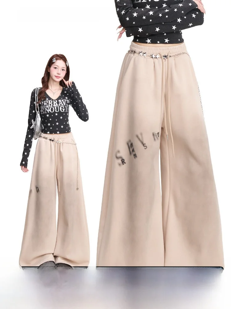 NERESUM American Style Vintage Letter Print Wide Leg Pants Women's New Jazz Dance Loose Fit Casual Trousers High Waist
NERESUM American Style Vintage Letter Print Wide Leg Pants Women's New Jazz Dance Loose Fit Casual Trousers High Waist