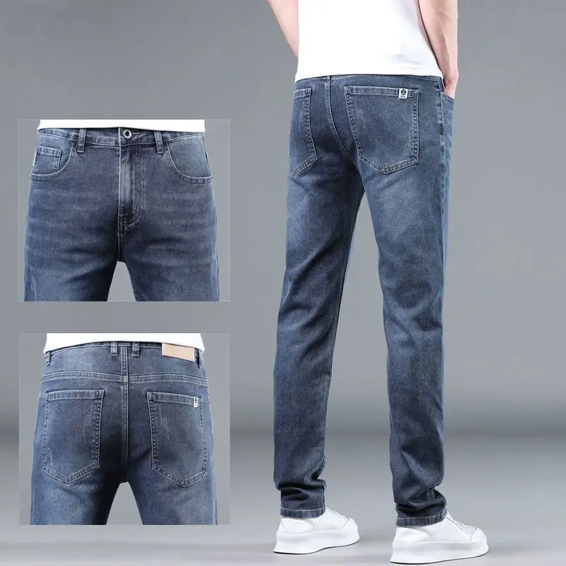 Джинсовые мужские джинсы высокого класса с вышивкой, весенне-осенние корейские брендовые трендовые облегающие уличные синие длинные брюки-карго
Джинсовые мужские джинсы высокого класса с вышивкой, весенне-осенние корейские брендовые трендовые облегающие уличные синие длинные брюки-карго