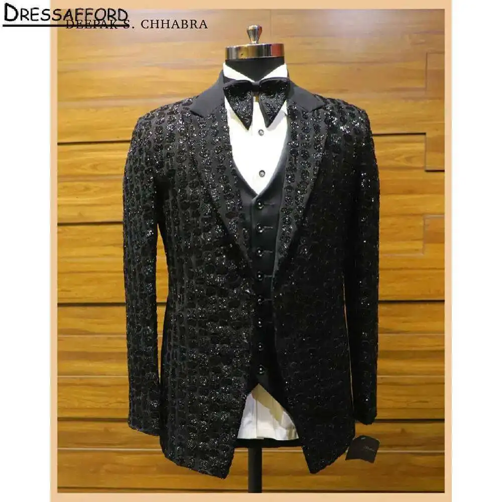 Black Crystal Beading Wedding Suits Men's Business Suit 2 Pieces Jacket+Pants Formal Man Tuxedo Groom Wear
Black Crystal Beading Wedding Suits Men's Business Suit 2 Pieces Jacket+Pants Formal Man Tuxedo Groom Wear