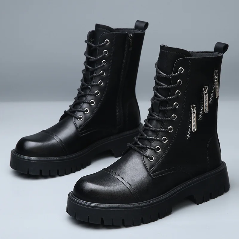 men luxury fashion punk rock dress high motorcycle boots black platform shoes cowboy genuine leather boot long knight botas male
men luxury fashion punk rock dress high motorcycle boots black platform shoes cowboy genuine leather boot long knight botas male
