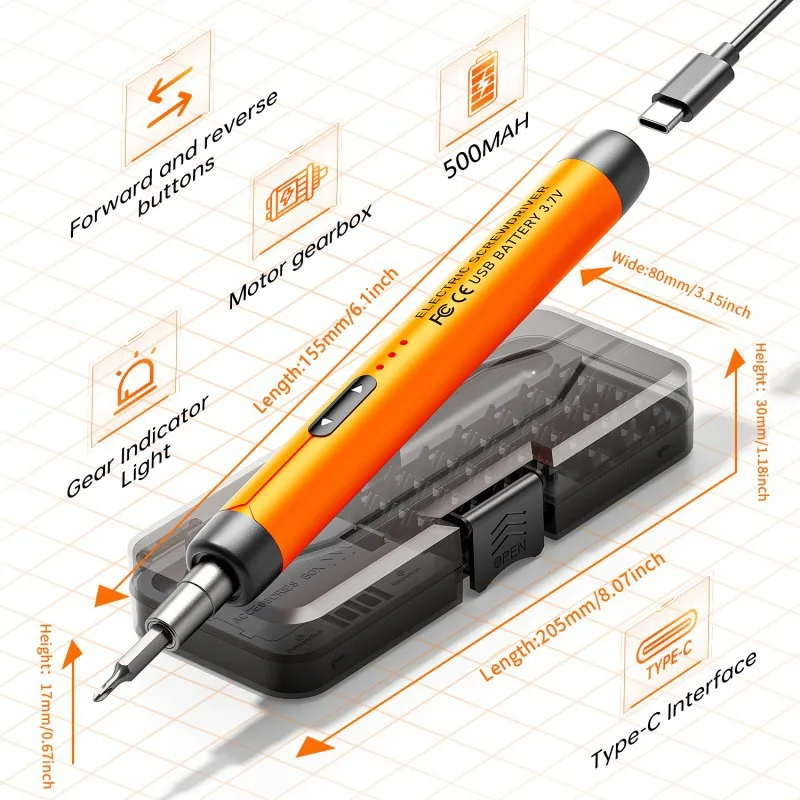 Electric Screwdriver 46 in 1 Mini Cordless Adjustment Power Drill Multifunction Power Screwdriver Repair Tool Kit for Electronic
Electric Screwdriver 46 in 1 Mini Cordless Adjustment Power Drill Multifunction Power Screwdriver Repair Tool Kit for Electronic